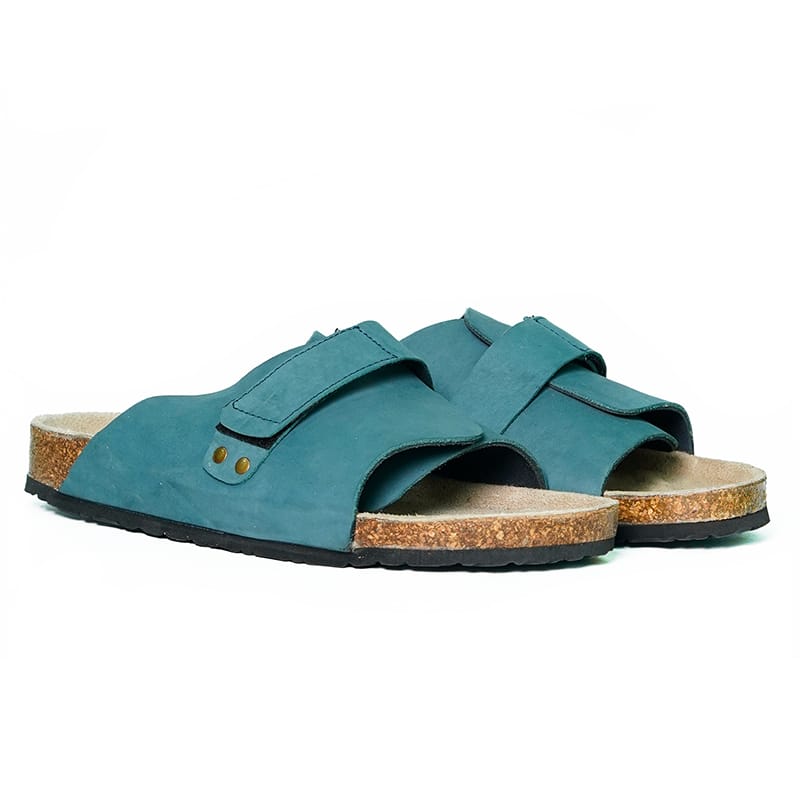 Teal Leather Slide - Image 4