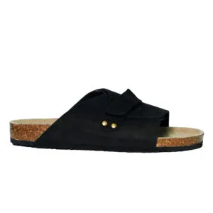 Black Leather Slide