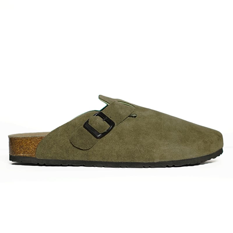 Olive Leather Clog