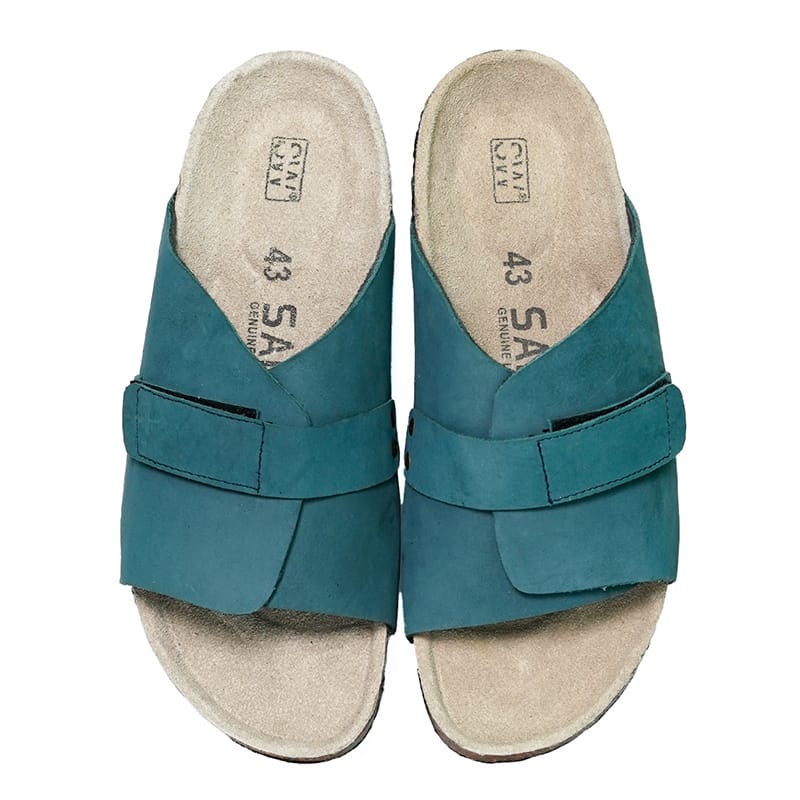 Teal Leather Slide - Image 3