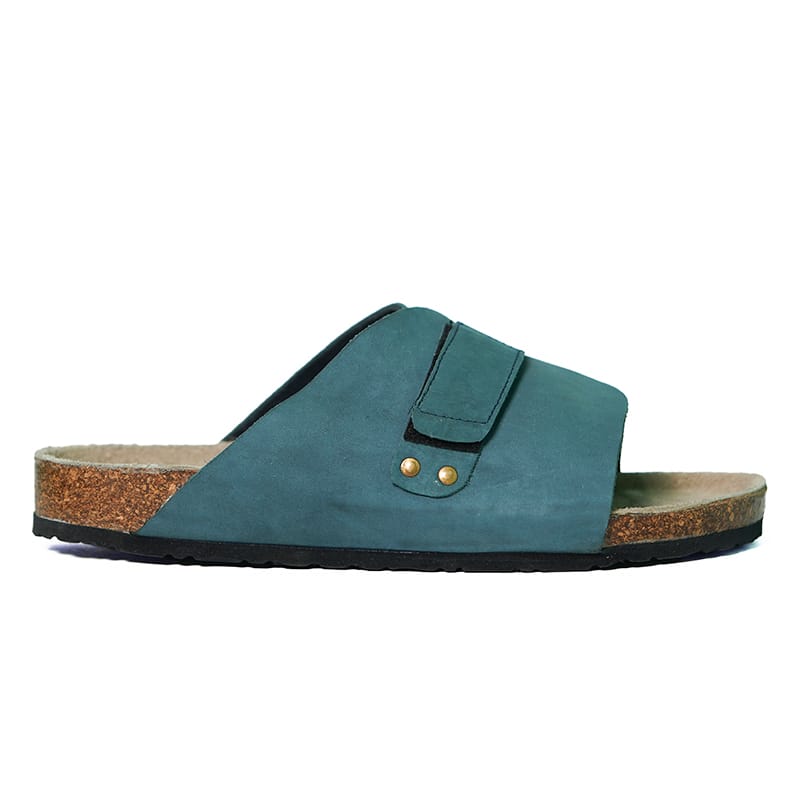 Teal Leather Slide