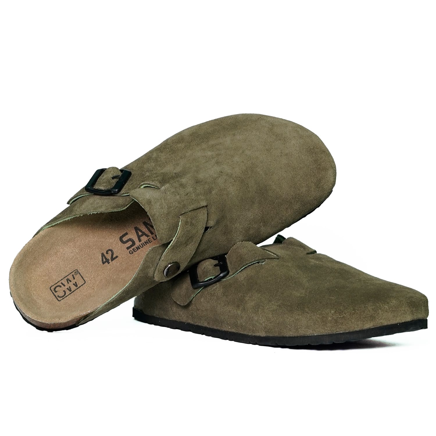 Olive Leather Clog - Image 2