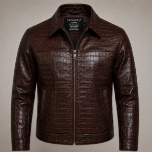 Havana Croc Leather Jacket