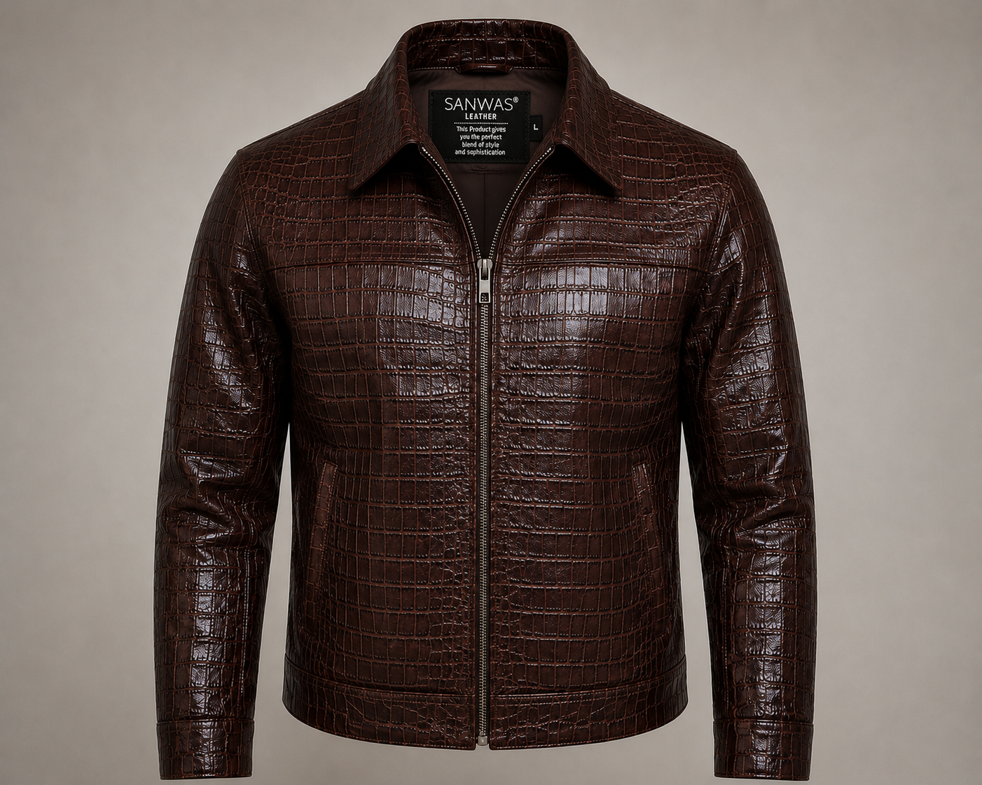 Havana Croc Leather Jacket