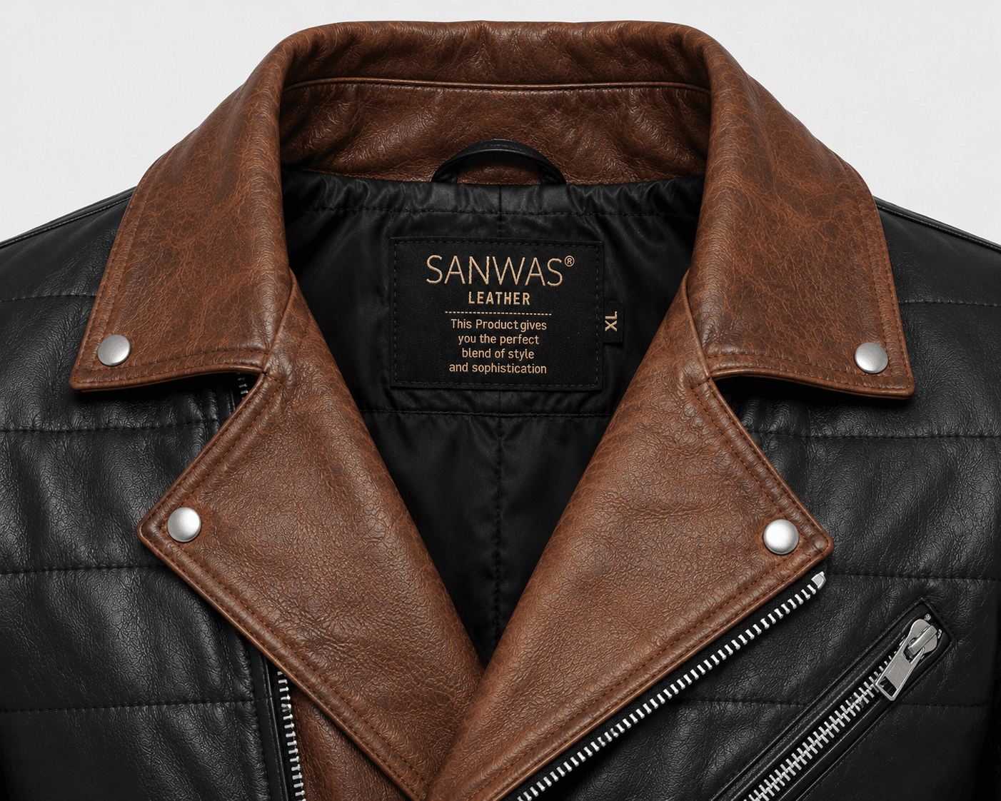 Quilted Biker Lamb Leather Jacket - Image 4