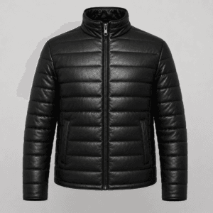 Puffer Lamb Leather Jacket
