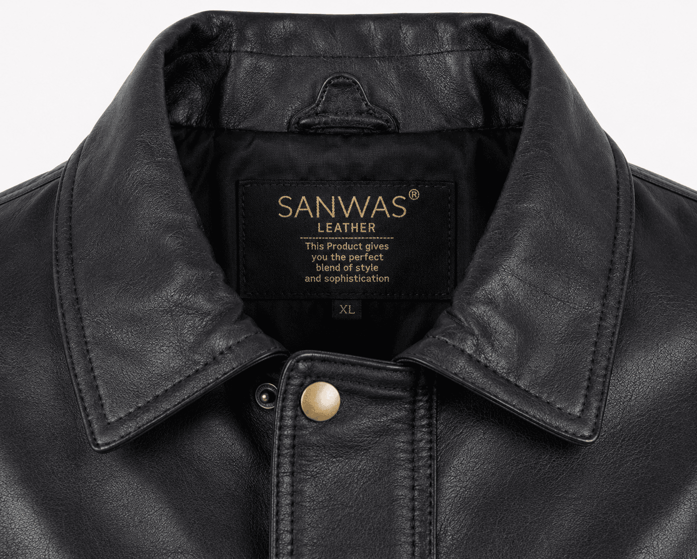 Elastic Waist Lamb Leather Jacket - Image 4