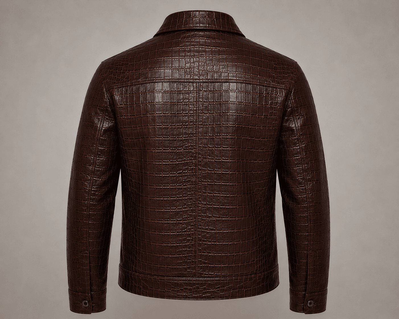 Havana Croc Leather Jacket - Image 3