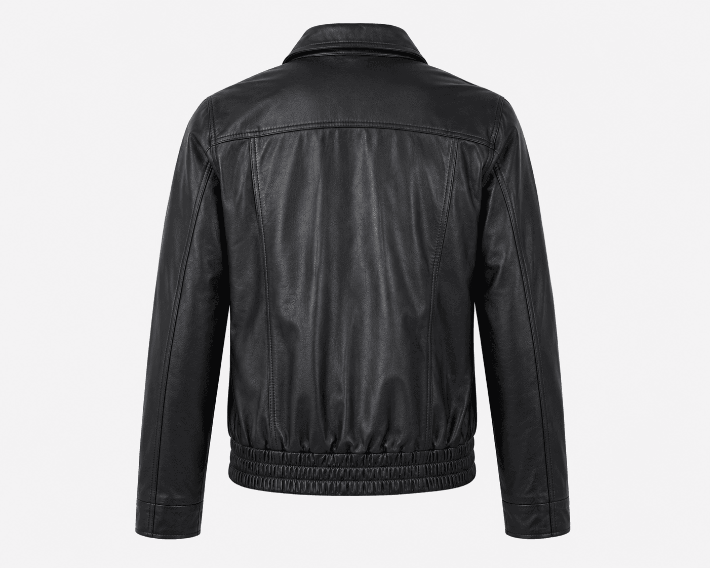 Elastic Waist Lamb Leather Jacket - Image 3