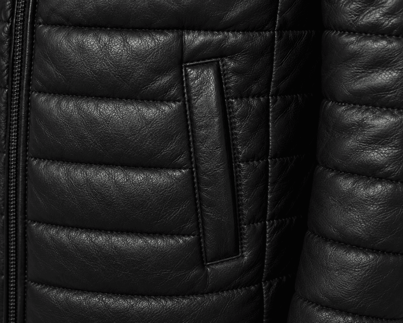 Puffer Lamb Leather Jacket - Image 5