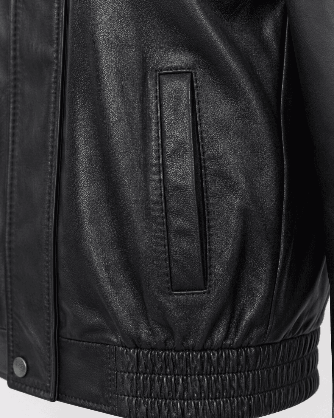 Elastic Waist Lamb Leather Jacket - Image 5