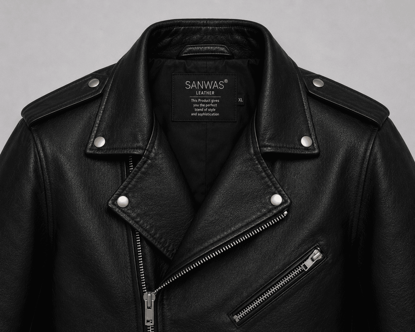 MotorBike Lamb Leather Jacket - Image 4