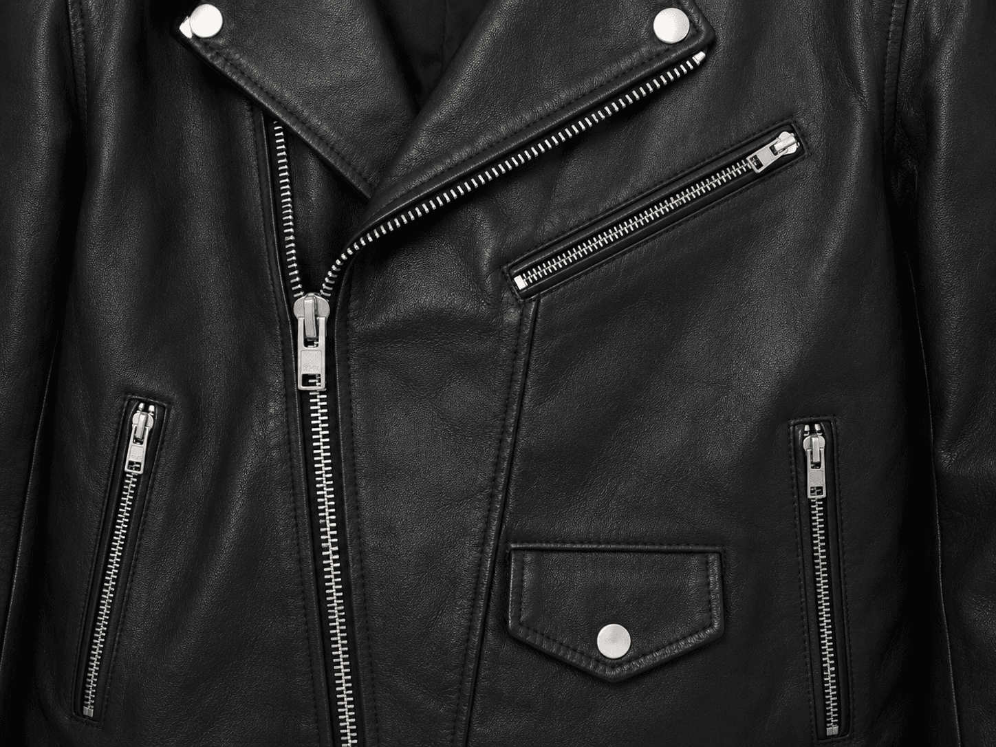 Motor Bike Lamb Leather Jacket - Image 5