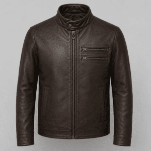 Double Zipper Lamb Leather Jacket