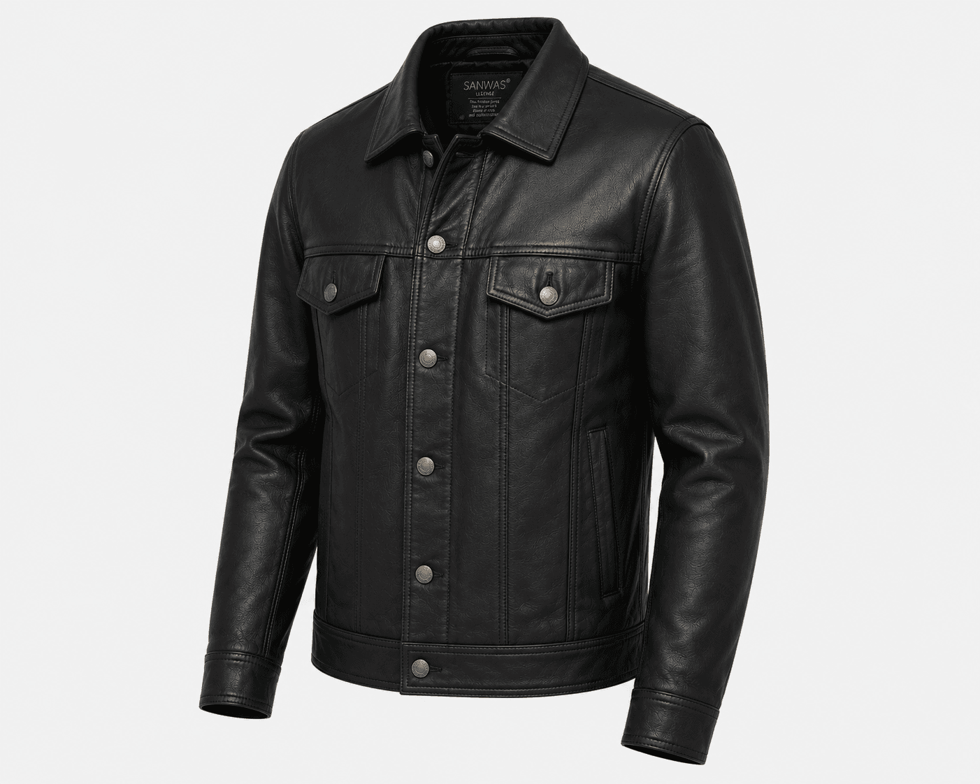 Trucker Lamb Leather Jacket - Image 2