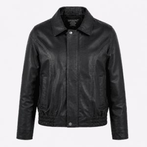 Elastic Waist Lamb Leather Jacket