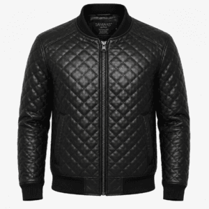 Quilted Bomber Lamb Leather Jacket
