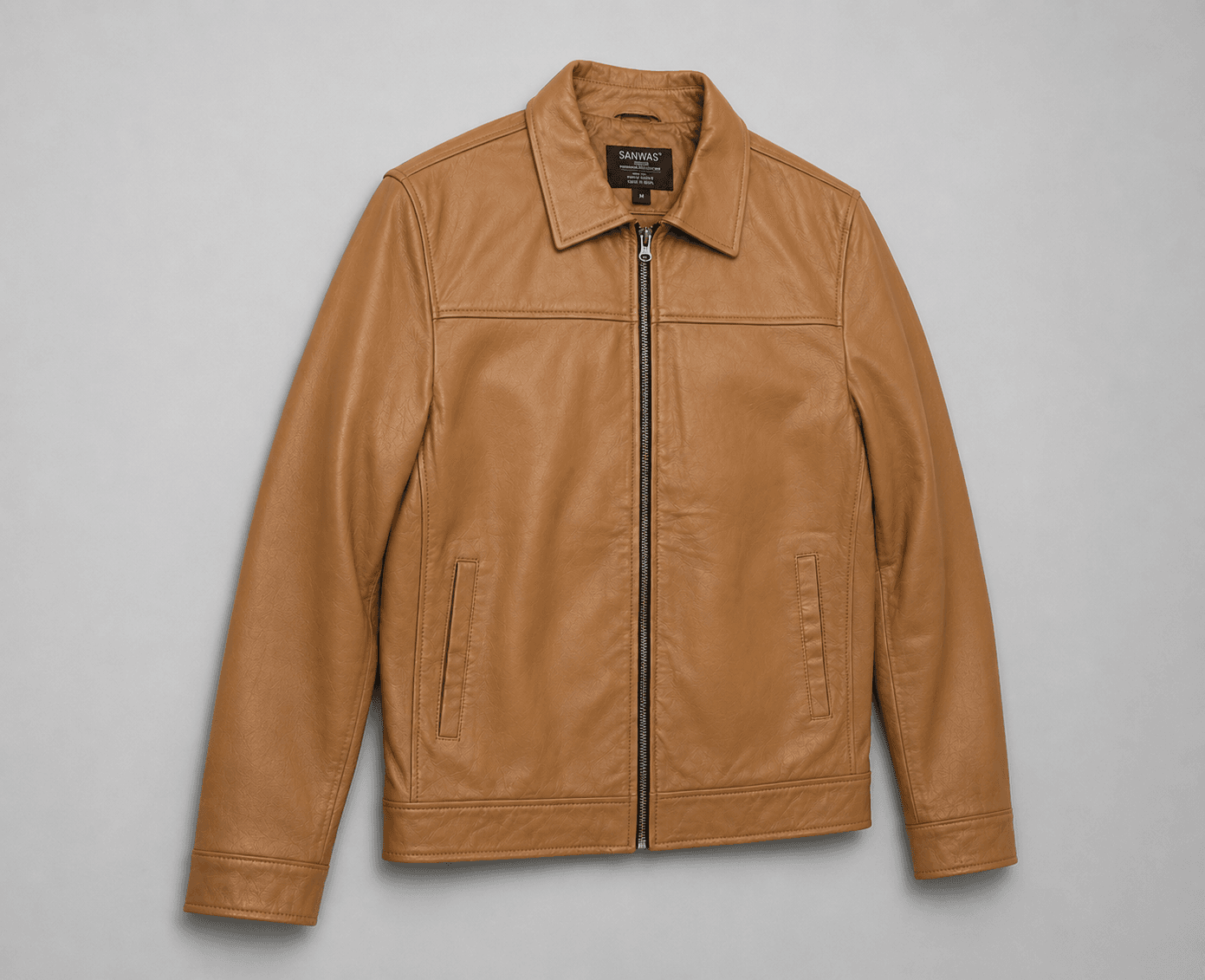 Tan Lamb Leather Jacket - Image 2