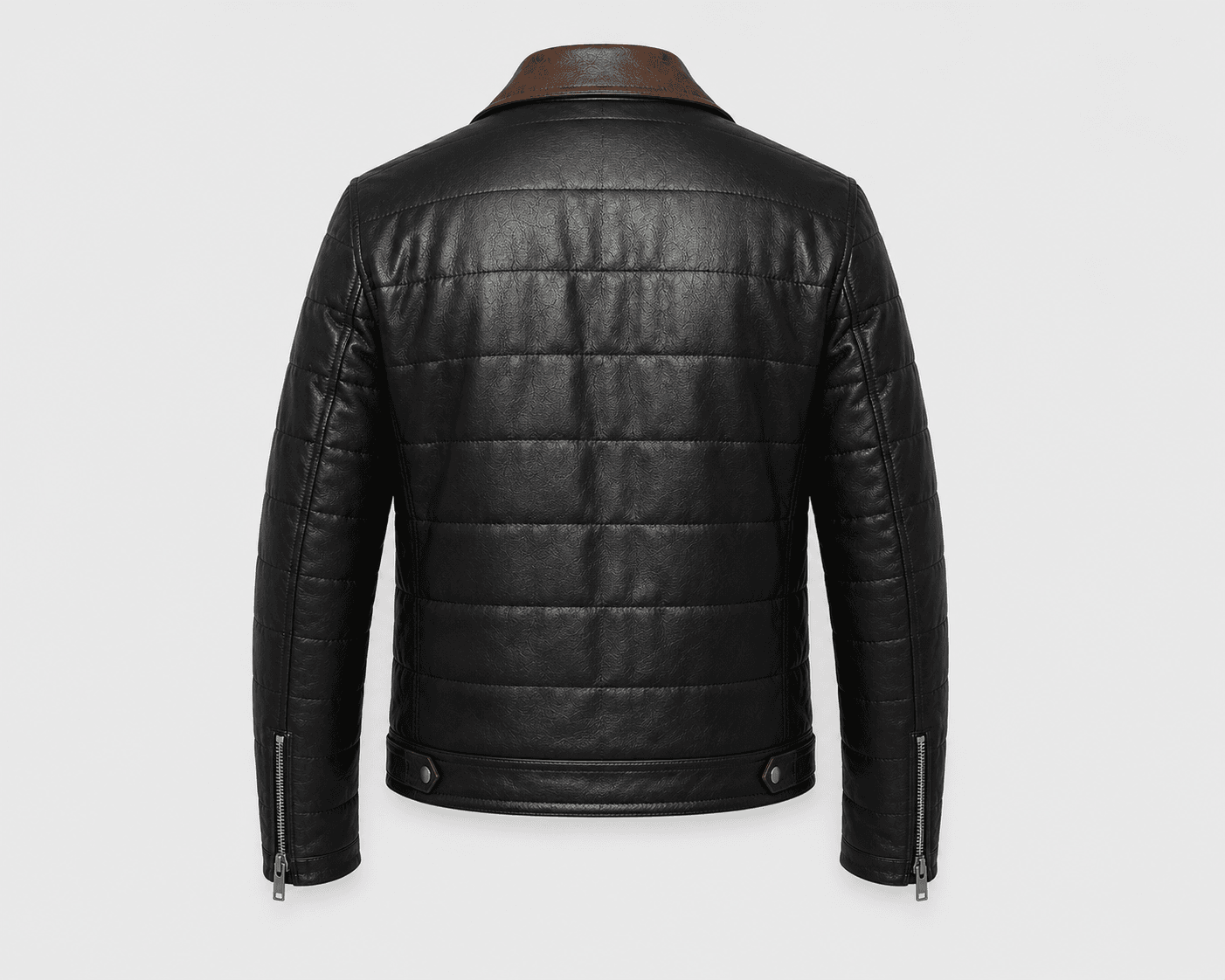 Quilted Biker Lamb Leather Jacket - Image 3