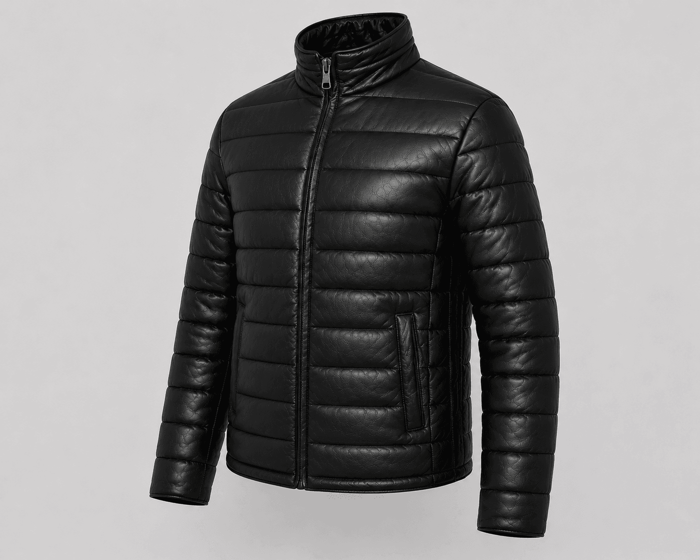 Puffer Lamb Leather Jacket - Image 2