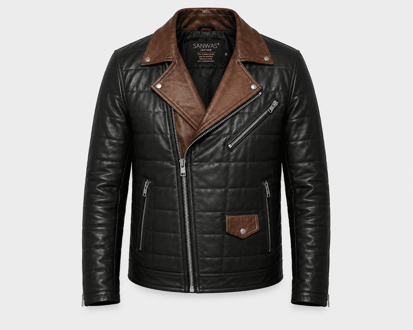 Quilted Biker Lamb Leather Jacket