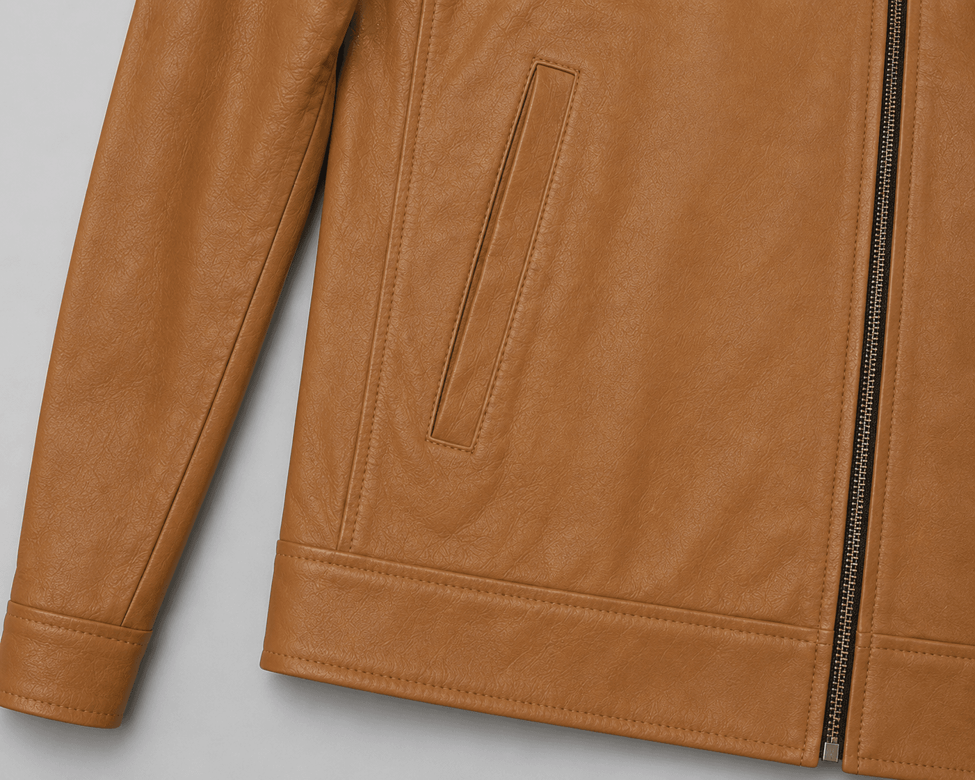 Tan Lamb Leather Jacket - Image 5