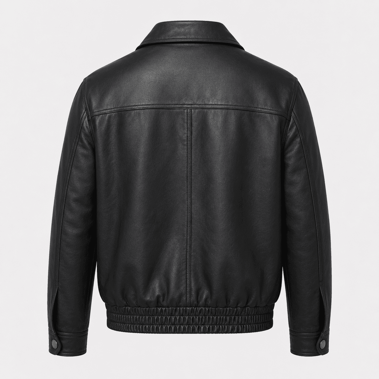Elastic Waist Lamb Leather Jacket - Image 3