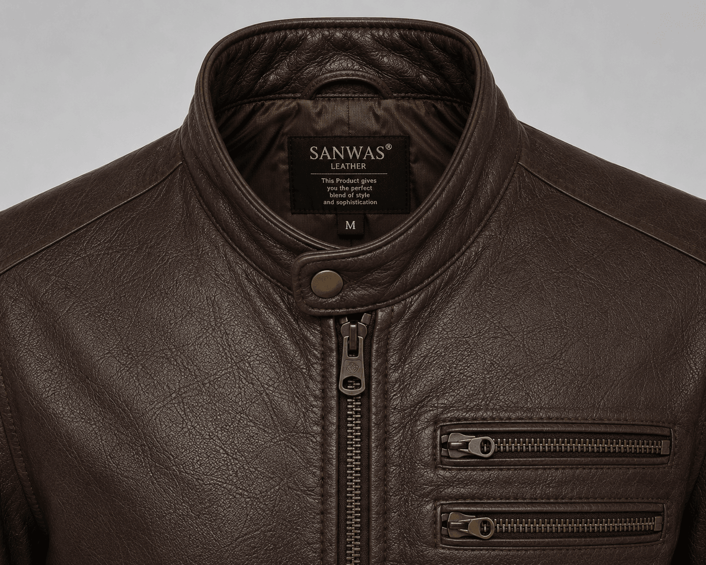 Double Zipper Lamb Leather Jacket - Image 4