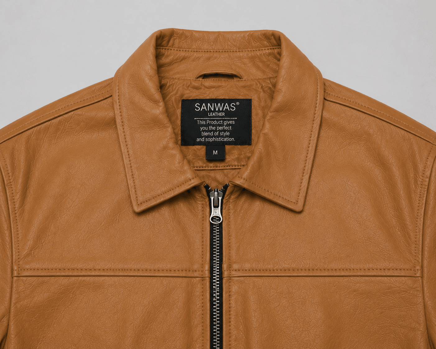 Tan Lamb Leather Jacket - Image 4
