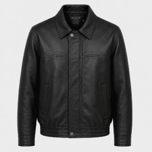 Elastic Waist Lamb Leather Jacket