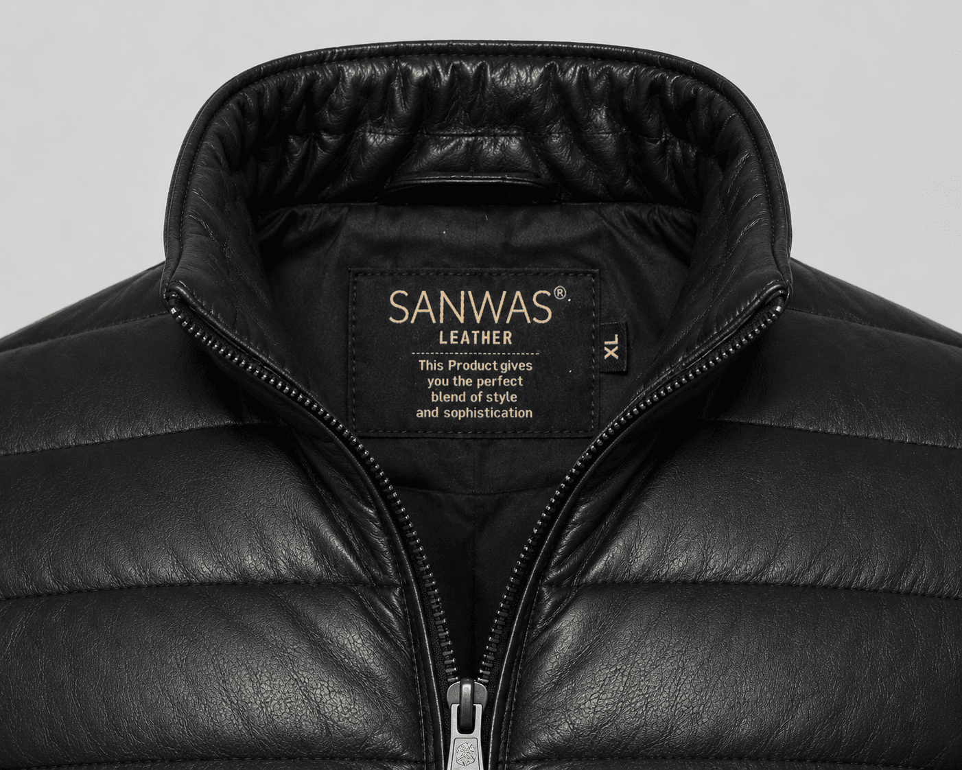 Puffer Lamb Leather Jacket - Image 4