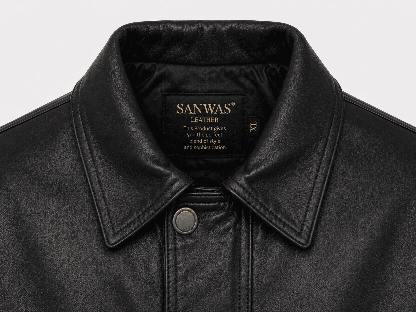 Elastic Waist Lamb Leather Jacket - Image 4