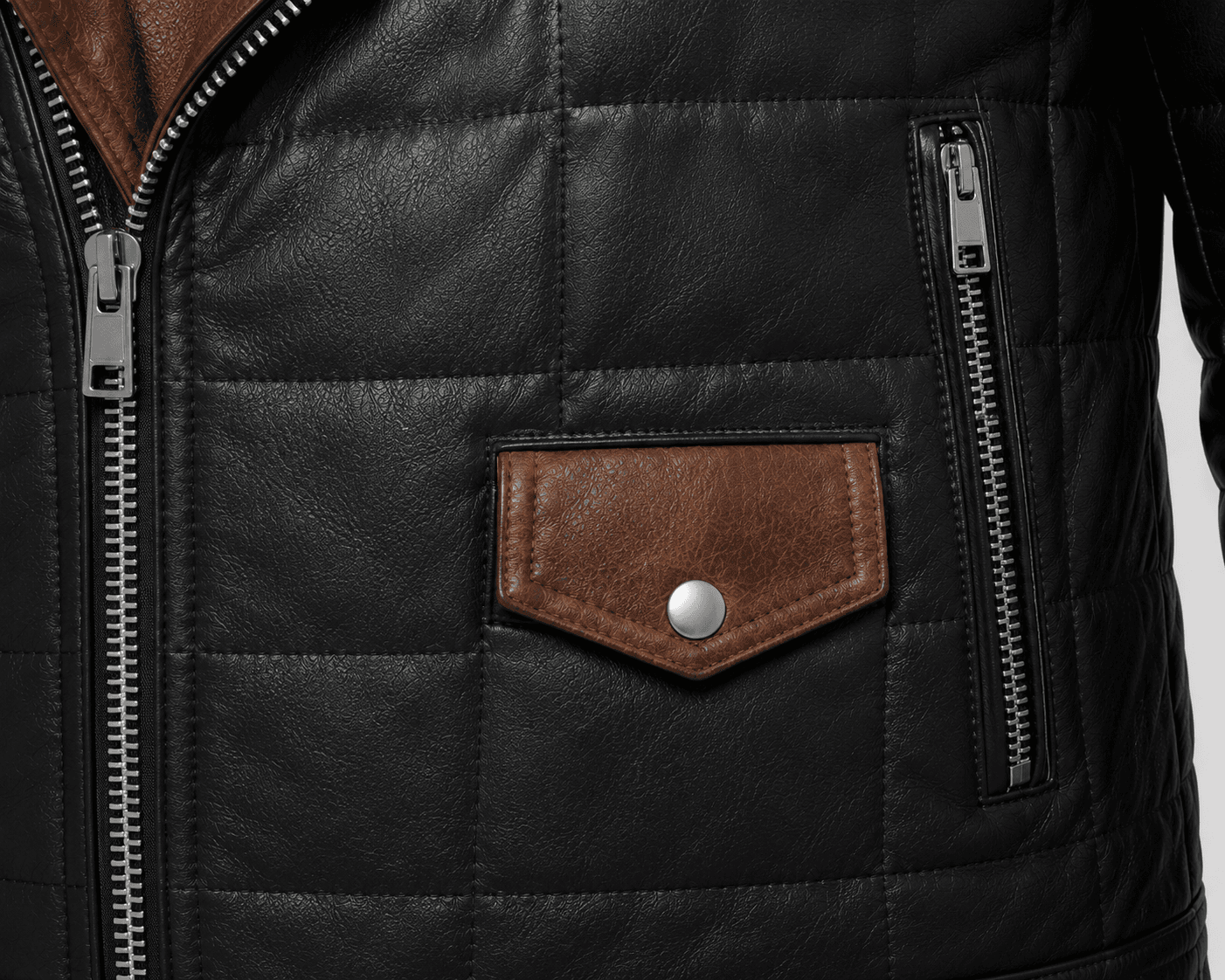 Quilted Biker Lamb Leather Jacket - Image 5